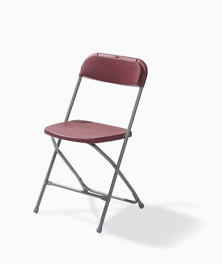 VEBA Budget skladacia stolička sivá/bordó, skladacia a stohovateľná, oceľový rám, 43x45x80cm (ŠxHxV), 50130