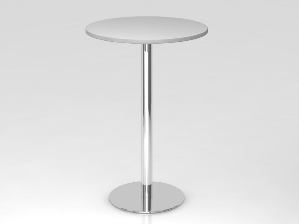 Hammerbacher barový stôl 80cm okrúhly sivý/chróm, chrómovaný rám, VSTH08/5/C