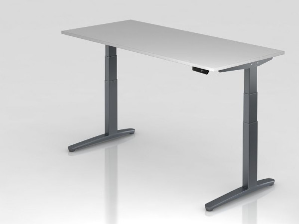 Hammerbacher elektrický sedací stôl 180x80cm sivý/grafit, obdĺžnikový tvar, VXBHM19/5/GG