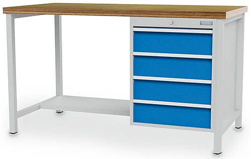 Bedrunka+Hirth skrinkový pracovný stôl 2000, so 4 zásuvkami, výška panelu 150 mm, 2000x750x859 mm, 03.19.16VA