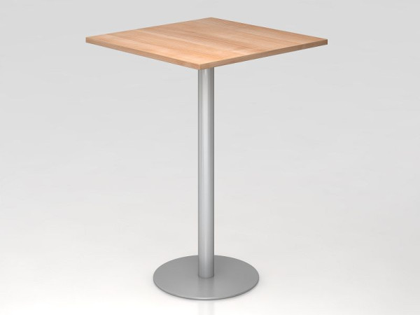 Hammerbacher barový stôl 80x80cm orech/strieborná, rám: strieborná, VSTH88/N/S