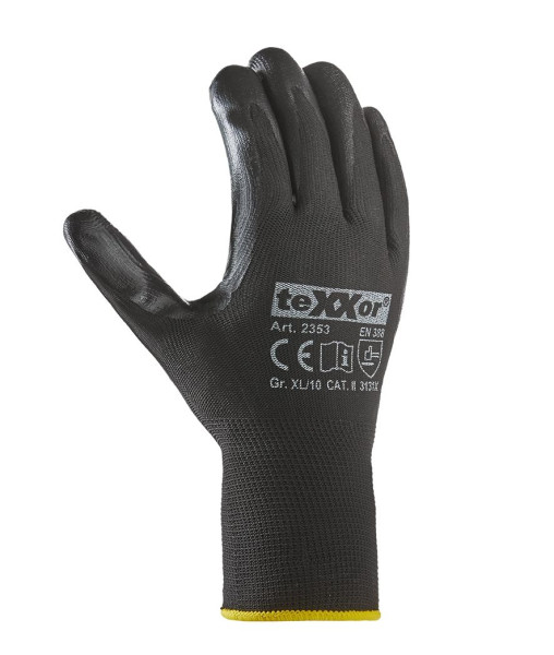 teXXor nitrilové rukavice POLYESTER čierne, veľkosť: 7, balenie: 144 párov, 2353-7