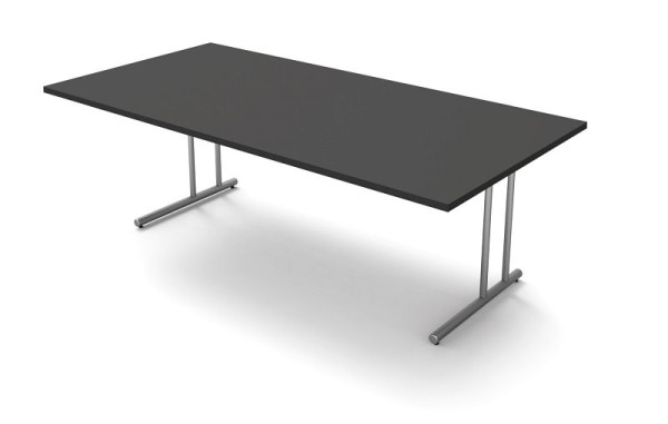 Extra veľký stôl Kerkmann, s C-nožným rámom, Rozbeh, Š 2000 mm x H 1000 mm x V 750 mm, farba: antracit, 11435213
