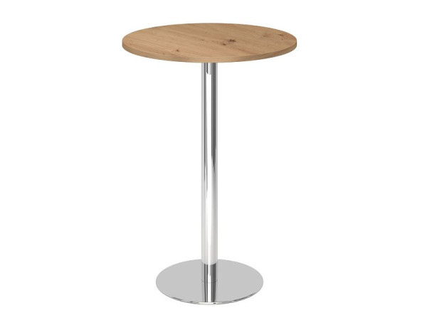 Hammerbacher barový stôl 80 cm okrúhly dub/chróm, VSTH08/R/C