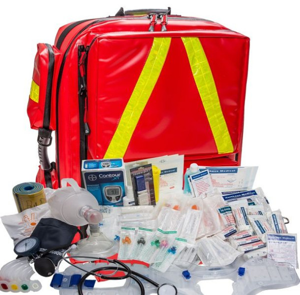 Záchranný batoh na lekársku techniku MBS XL s náplňou MBS Professional Responder, XL plachta červená, 200750-190.1