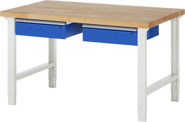 Pracovný stôl RAU séria 7000 - model 7002-1, Š1500 x H900 x V790-1140 mm, 03-7002A1-159B4H.11