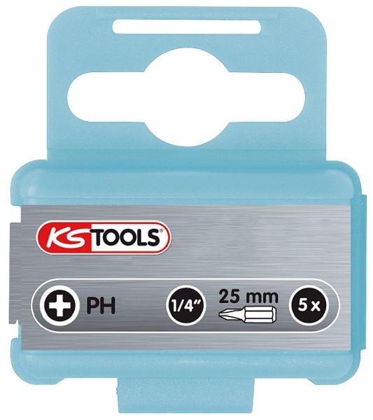KS Tools 1/4" bit z nehrdzavejúcej ocele, 25 mm, PH1, 5ks, 910.2201