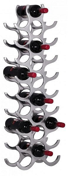 Wohnling Design hliníkový stojan na víno VINO 27 fliaš v striebornej farbe 31x98x14 cm, WL1.253