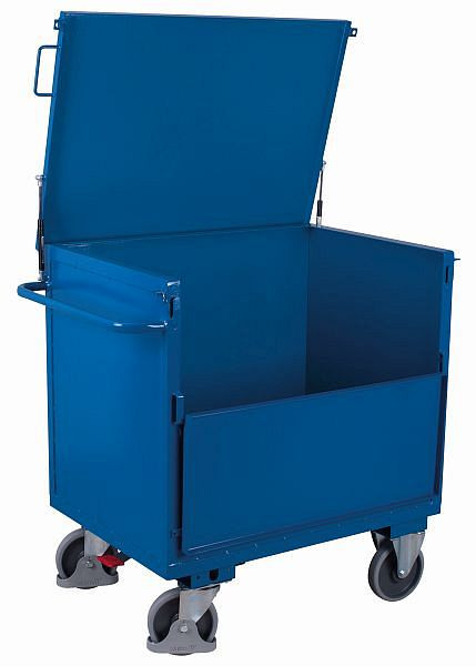 Plechový boxový vozík VARIOfit pevne zvarený, s vekom, vonkajšie rozmery: 1 165 x 730 x 1 115 mm (ŠxHxV), sw-700,415