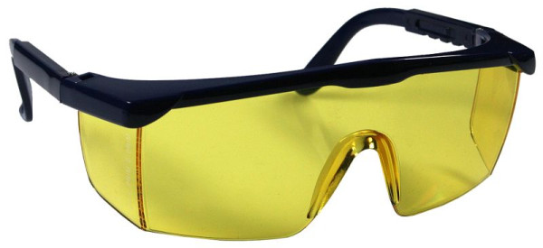 Ochranné okuliare Busching proti UV žiareniu, tónované do žlta, EN 166/170, nastaviteľné športové straničky s všestranným výhľadom, 100064