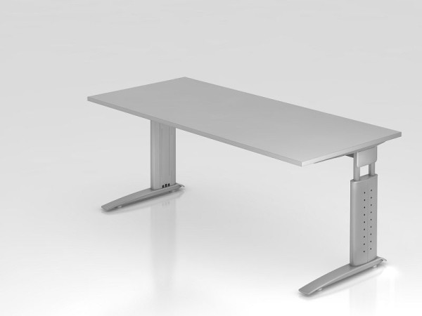 Hammerbacher stôl C-noha 180x80cm sivá/strieborná, pracovná výška 68-86 nastaviteľná, VUS19/5/S