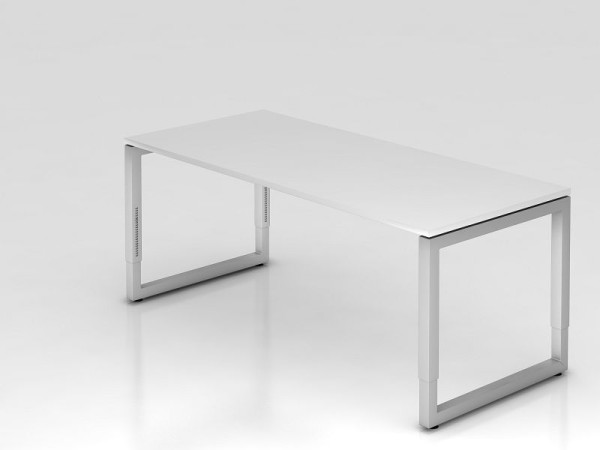 Hammerbacher písací stôl O-noha štvorcový 180x80cm biela, obdĺžnikový tvar s plávajúcou stolovou doskou, VRS19/W/S