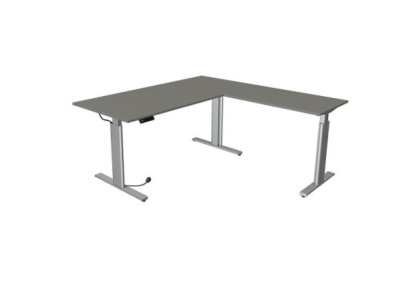 Kerkmann sedací/stojací stôl Move 3 strieborný Š 2000 x H 1000 mm s prídavným prvkom 1000 x 600 mm, grafit, 10234312