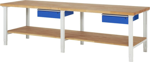 Pracovný stôl RAU séria 7000 - model 7001A1, Š3000 x H900 x V790-1140 mm, 03-7001A1-309B4H.11