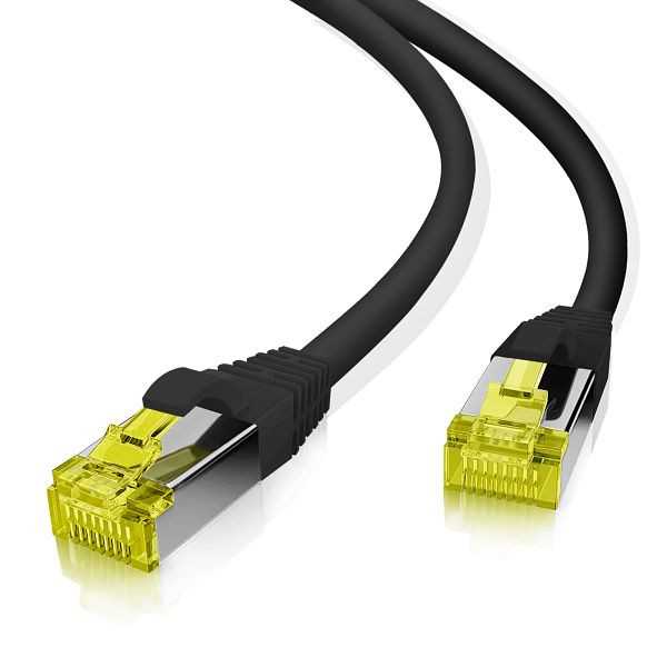 Helos patch kábel S/FTP Cat 6a čierny 7,5m, 118164