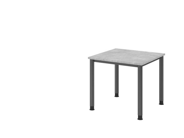 Písací stôl Hammerbacher HS08, 80 x 80 cm, doska: betón, hrúbka 25 mm, 4-nohý grafitový rám, pracovná výška 68,5-81 cm, VHS08/M/G