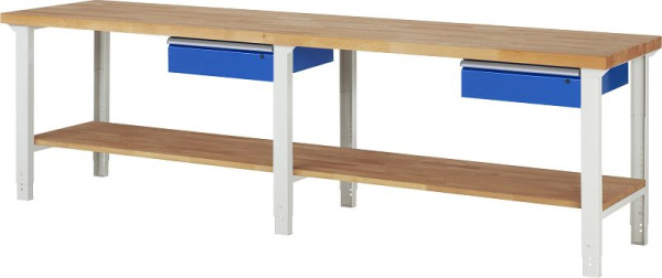 Pracovný stôl RAU séria 7000 - model 7001A7, Š3000 x H700 x V790-1140 mm, 03-7001A7-307B4H.11