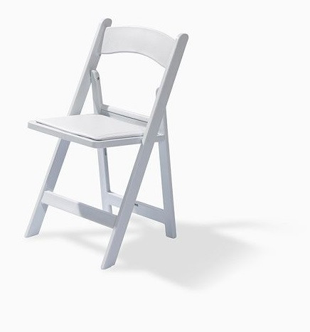 VEBA svadobná rozkladacia stolička polypropylén biela, sedák čalúnený umelou kožou, 45x45x78cm (ŠxHxV), 50220