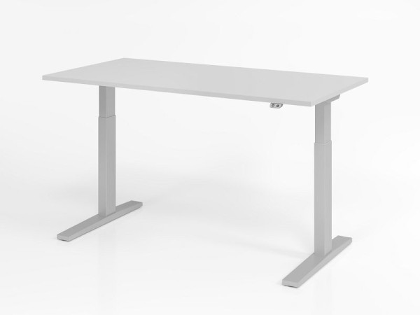 Písací stôl Hammerbacher XMKA16, 160 x 80 cm, doska: sivá, hrúbka 25 mm, ABS hrubá hrana, obdĺžnikový tvar, VXMKA16/5/S