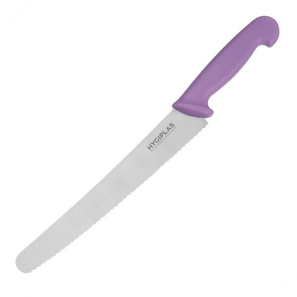 Nôž na pečivo Hygiplas 25,4 cm fialový, FP733