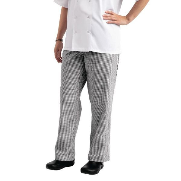 Whites unisex kuchárske nohavice Easyfit čierno biele kárované L, A026T-L