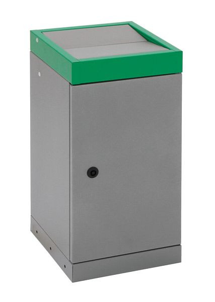 tupá separácia odpadu ProTec-Plus, sivý hliník/6024, pozinkovaná vnútorná nádoba, 30 litrov, 607-030-0-2-624