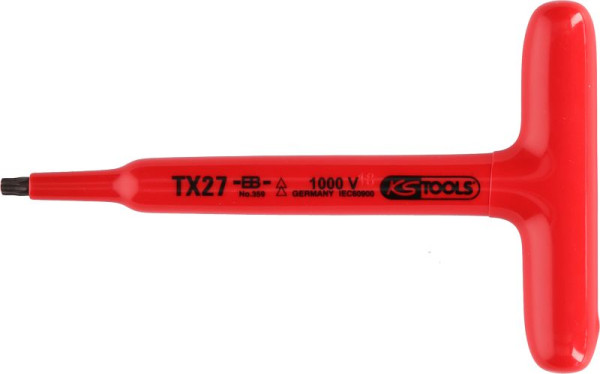 KS Tools T-rukoväť Torx kľúč s ochrannou izoláciou, T30, 160 mm, 117.2417
