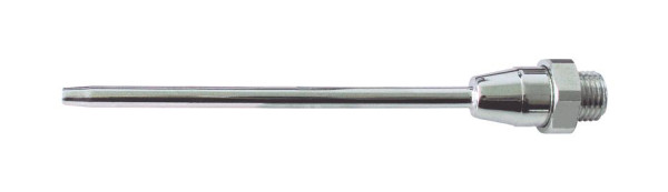 ELMAG nadstavec rovný (mosadzný, poniklovaný), rúrka Ø5mm, tryska Ø3mm, 115mm, AG M12x1,25, pre ofukovacie pištole, 32508