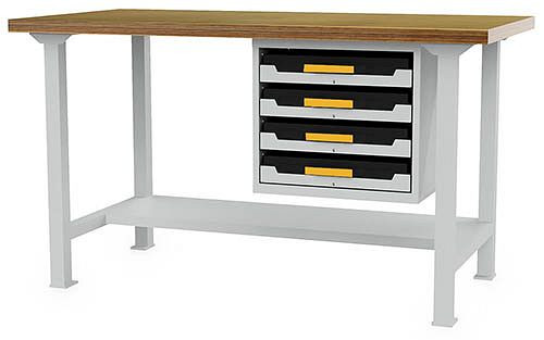 Pracovný stôl Bedrunka+Hirth, so skrinkou Flex-Box, 03.14.30KS