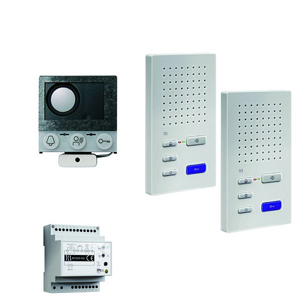Inštalácia TCS audio:pack pre 2 bytové jednotky, so vstavaným reproduktorom ASI12000 + 3x handsfree reproduktor ISW3030 + ovládacie zariadenie BVS20, PAIF020/004