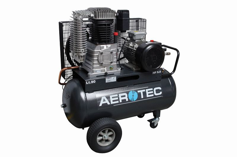 AEROTEC priemyselný piestový kompresor stlačený vzduch 400V mazaný olejom, 580 l/min, pojazdný, 2-stupňový, 2010191