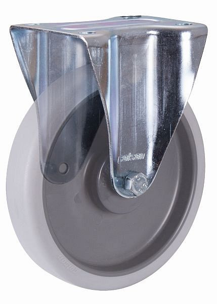 VARIOfit pevné koliesko z termoplastu, 125 x 32 mm, sivé, s termoplastickým obväzom, bpg-125,050