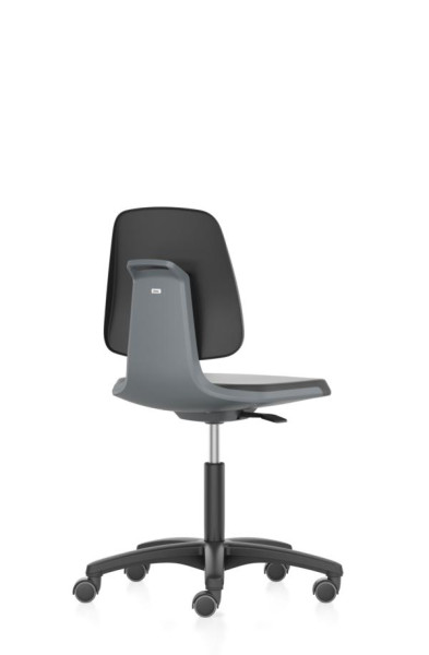 bimos pracovná stolička Labsit s kolieskami, sedadlo V.450-650 mm, umelá koža, škrupina sedadla antracit., 9123-MG01-3285