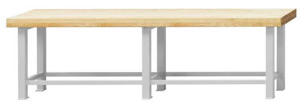 Pracovné stoly ANKE Pracovný stôl pre vysoké zaťaženie; 2 pracovné stanice; 3000 x 800 x 865 mm; RAL7035; Doska z masívneho buku 65 mm, 320.250