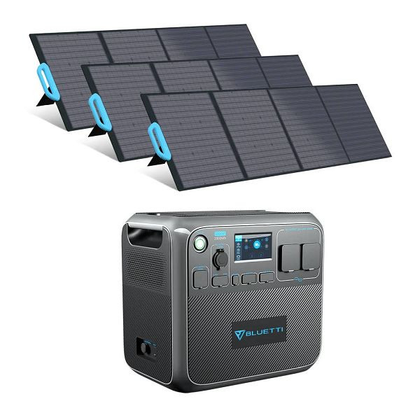 Prenosný solárny generátor BLUETTI AC200P + 3 x solárne panely PV200, AC200P + 3 x PV200
