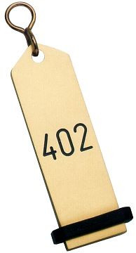 Contacto hotelová kľúčenka 10 cm, svetlý kov eloxovaný, zlatej farby, 7653/920