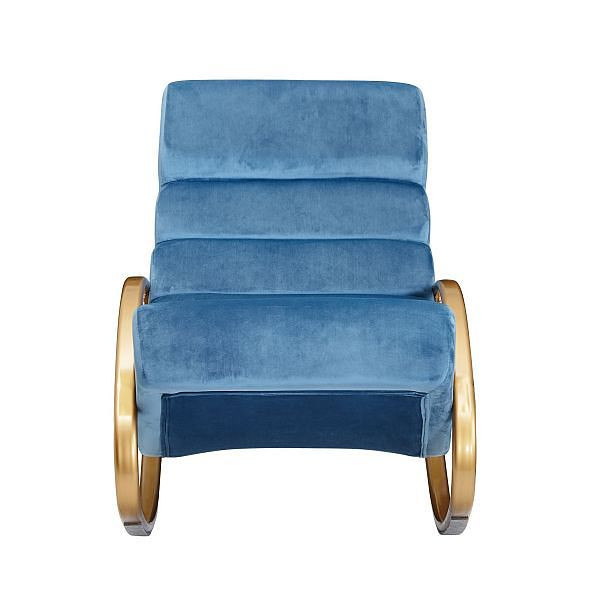 Wohnling relaxačné lehátko zamatovo modrá / zlatá 110 kg nosnosť 61x81x111 cm, WL6.224