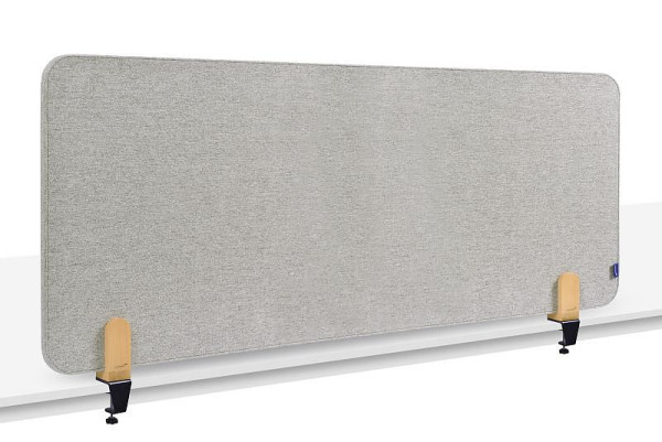 Legamaster ELEMENTS akustická stolová prepážka 60x160cm pokojne sivá vrátane 2 stolových svoriek, 7-209812