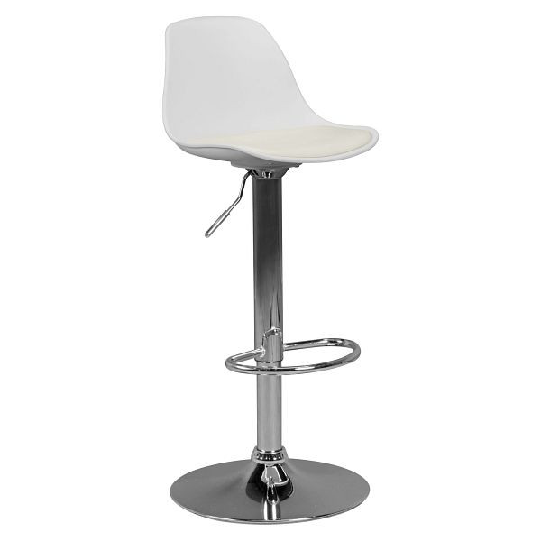 Barová stolička Amstyle Corsica z umelej kože biela, SPM2.002