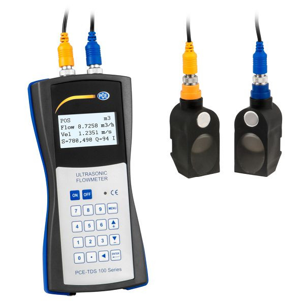PCE Instruments prietokomer, prietok -32 - +32 ms, snímač DN 50 - 700, 57 - 720 mm, pamäť, PCE-TDS 100H