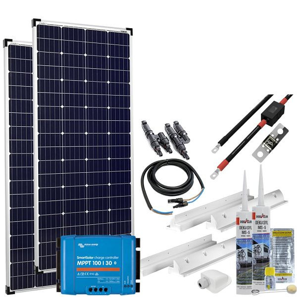 Offgridtec mPremium+ XXL 400W 12V so solárnym systémom karavanu Victron SmartSolar MPPT 100/30, 4-01-014250-001