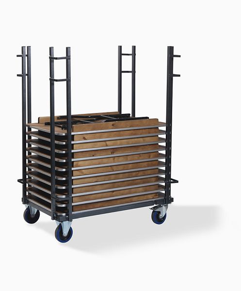 VEBA transportný vozík banketové stoly obdĺžnikové, nastaviteľná veľkosť, tepané, 126-208x84-100x168cm (ŠxHxV), T90700