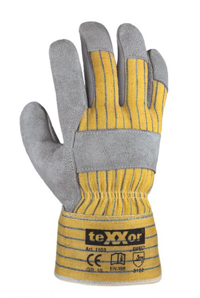 teXXor rukavice z hovädzej štiepenky "EIFEL", veľkosť: 10, balenie: 120 párov, 1103-10