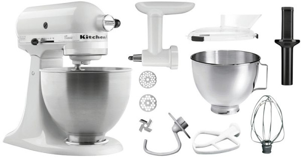 KitchenAid 5K45SSEWH, biela, 4,28L, súprava kuchynského robota, A150097