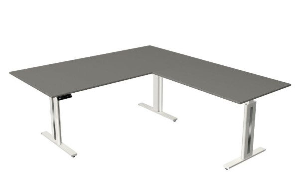 Kerkmann Move 3 fresh sed/stand table, Š 2000 x H 1000 mm, s prídavným prvkom 1200 x 800 mm, elektricky výškovo nastaviteľný od 720-1200 mm, grafit, 10187012