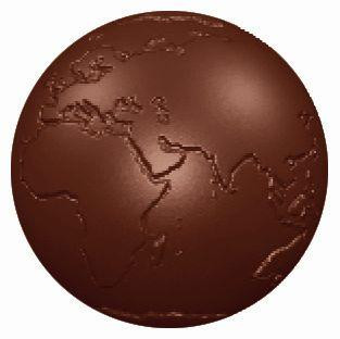 Forma na čokoládu Schneider 275x135 mm zemeguľa, 50x50x25 mm, 2x4 -l Ø50, dvojitý tvar, 421648