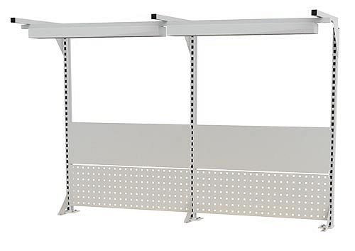 Bedrunka+Hirth konštrukcia pracovného stola 2000 mm, viacstenná konštrukcia s osvetlením, perforované a magnetické steny rozmery v mm (ŠxV): 2000 x 1250, 03.900.20.2A
