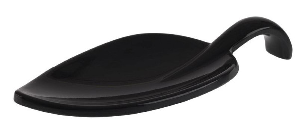 APS lyžička na prstové jedlo -LEAF-, 10 x 4,5 cm, výška: 1,5 cm, melamín, čierna, 50 ks, 83888