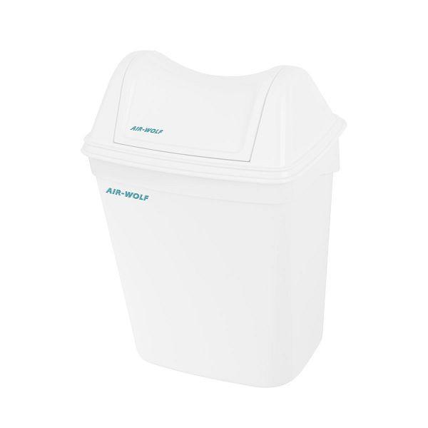 Hygienická nádoba na odpad Air Wolf s krytom, bez dávkovača sáčkov, biela, 8 litrov, ABS plast, séria Beta, 30-124