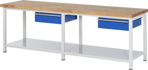 Pracovný stôl RAU séria 8000 - model 8001A6, Š2500 x H700 x V840-1040 mm, 03-8001A6-257B4H.11